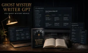 Ghost Mystery Writer GPT product image Ghost Mystery Writer GPT product image showing book cover design.
