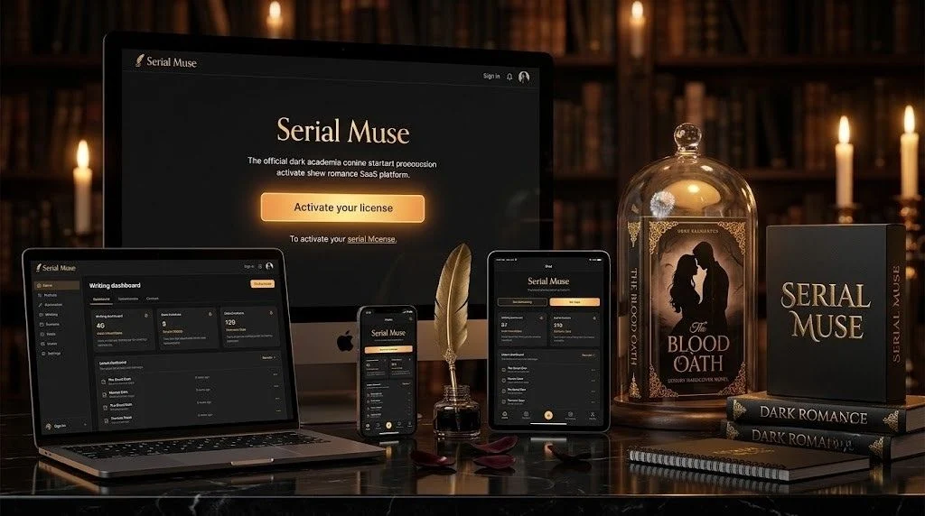Serial Muse Product Image Official image of Serial Muse, a writing assistant for romance authors.
