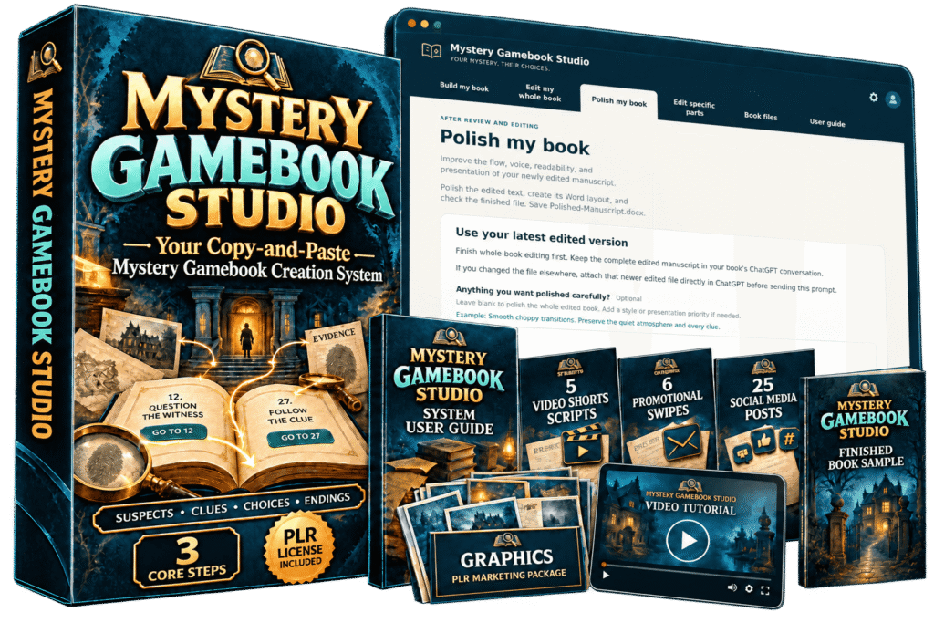 (PLR) Mystery Gamebook Studio product image (PLR) Mystery Gamebook Studio Review