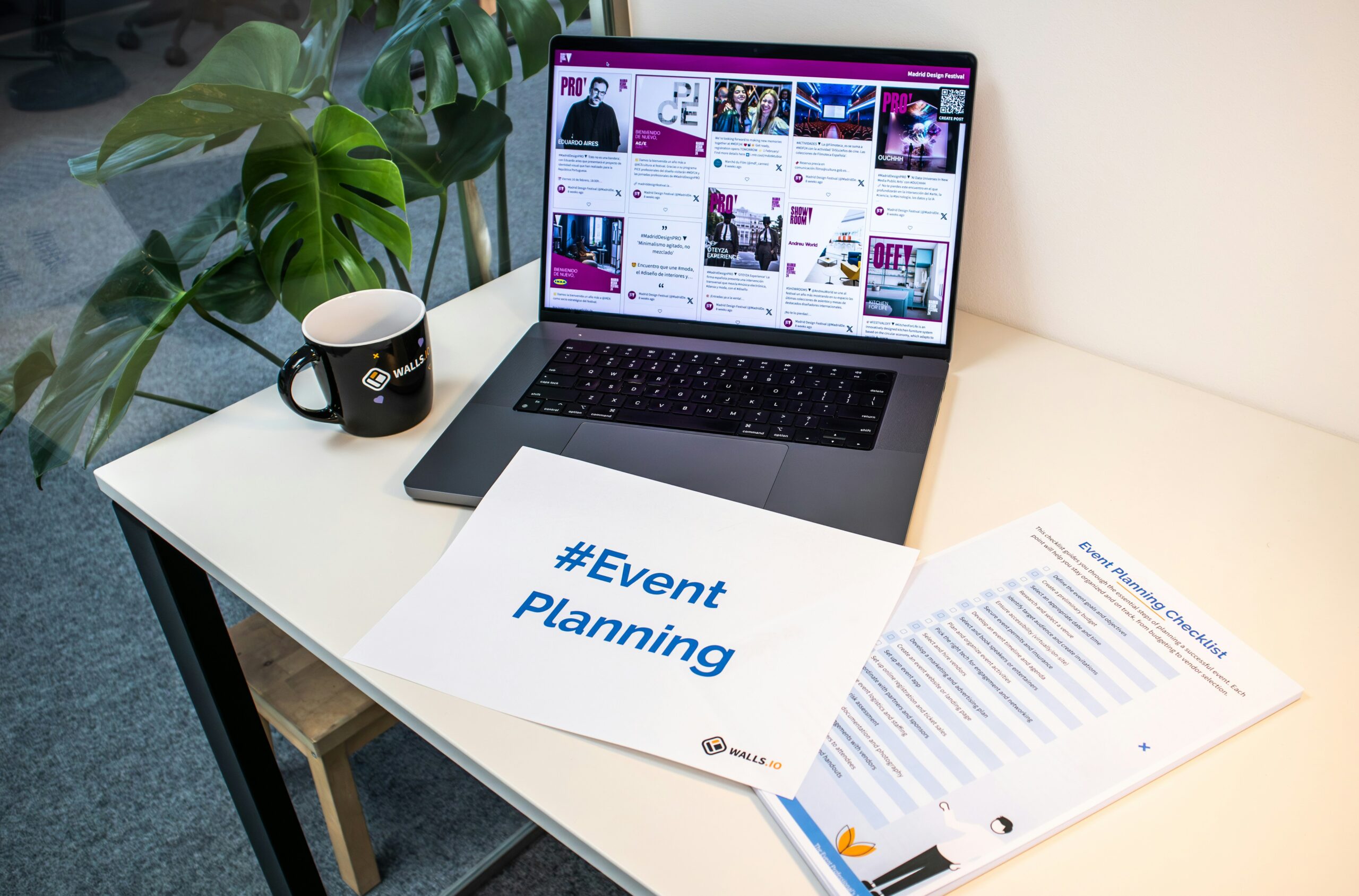How to Use an Organizer Workspace for Event Owners event planning desk and laptop